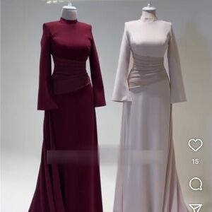Elegant Burgundy Long Sleeve Dresses
